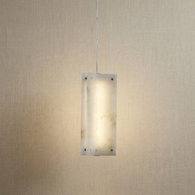Harmon Modern Alabaster Pendant Light Fixtures 5.9" by Dalmivik, complete fixture view
