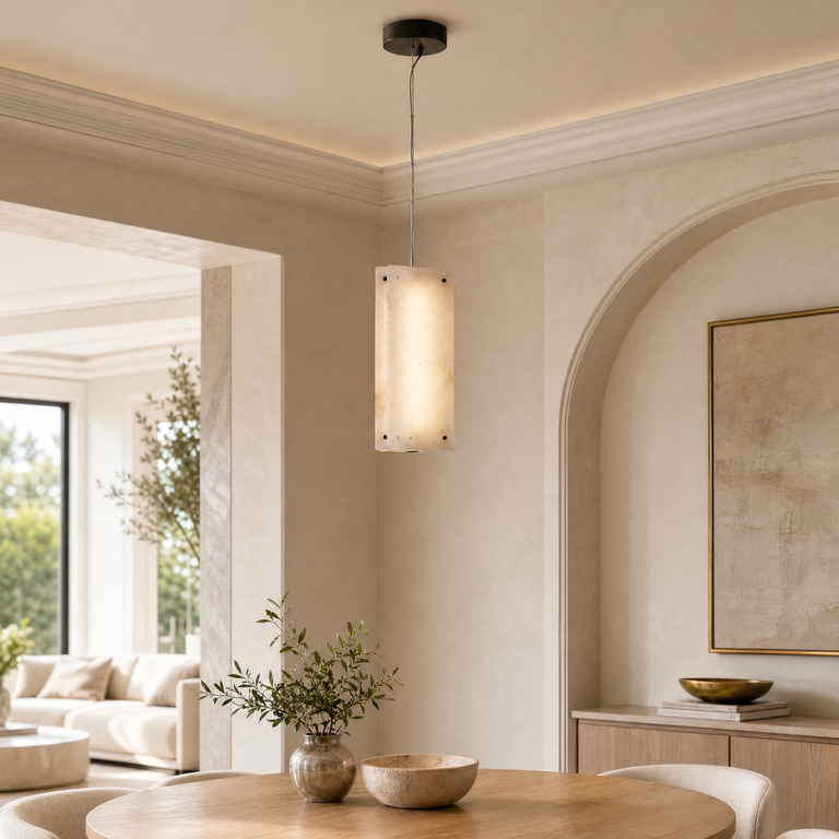 Harmon Modern Alabaster Pendant Light Fixtures 5.9" by Dalmivik, product or room detail view