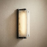 Harmon Modern Alabaster Wall Sconce 5.9" by Dalmivik, complete fixture view