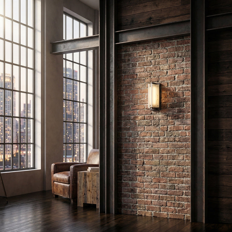 Harmon Modern Alabaster Wall Sconce 5.9" by Dalmivik, product or room detail view