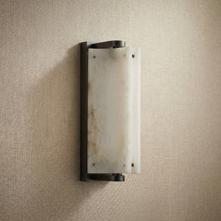 Harmon Modern Alabaster Wall Sconce 5.9" by Dalmivik, product or room detail view